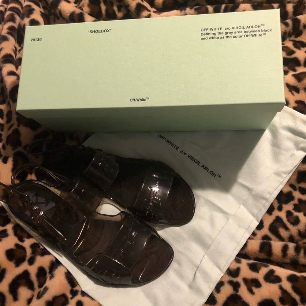 Off-White Zip Tie Jelly Sandals